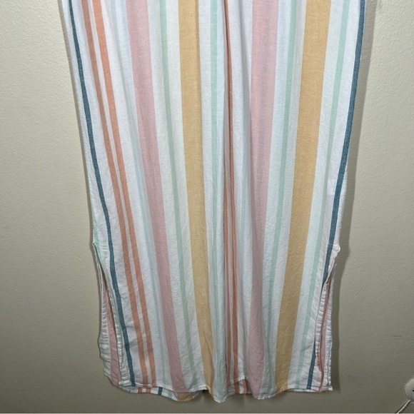 Rails Womens Suri Melon Stripe Rayon Linen Blend Midi Dress Size XS Multicolor - Picture 3 of 10